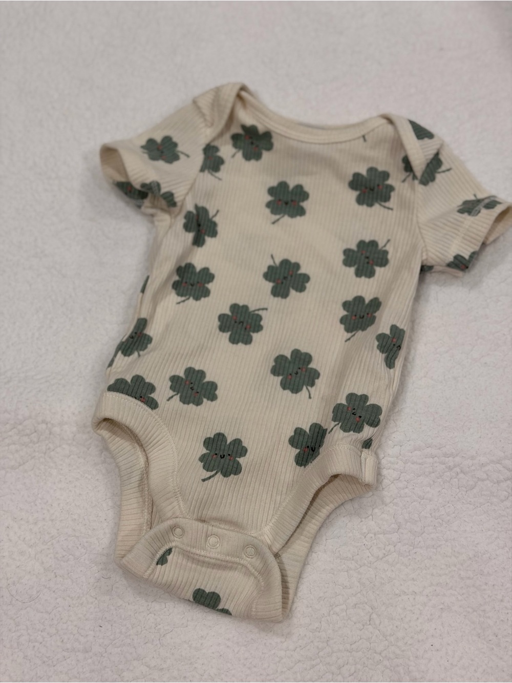 Old Navy Cream One-Piece with Green Clover Print